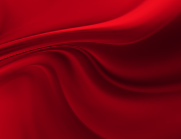 Waves of red silk as background