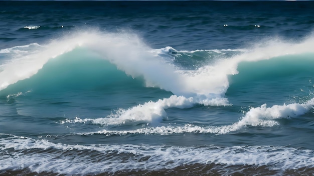 волны катятся к берегу, захватывая движение и энергию океана
