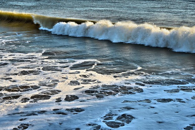 Waves rushing towards shore