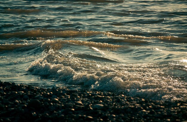 Waves rushing towards shore