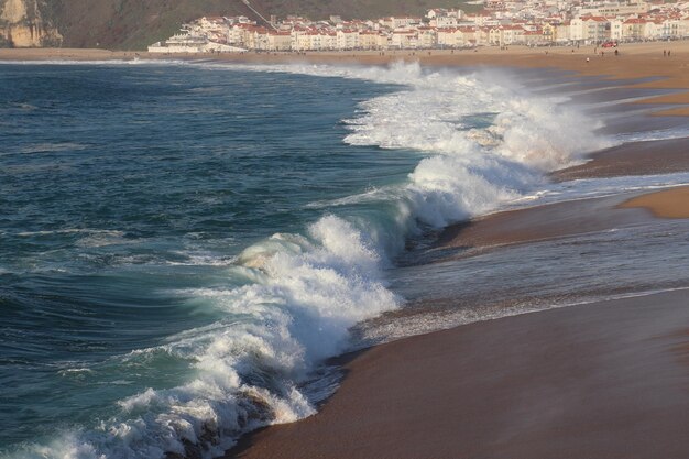 Waves rushing towards shore