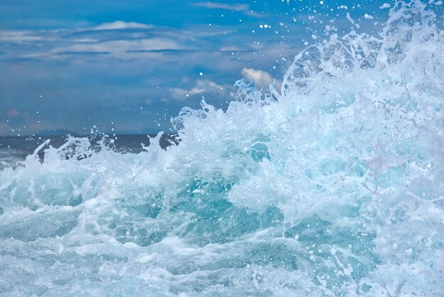 Waves splashing on sea