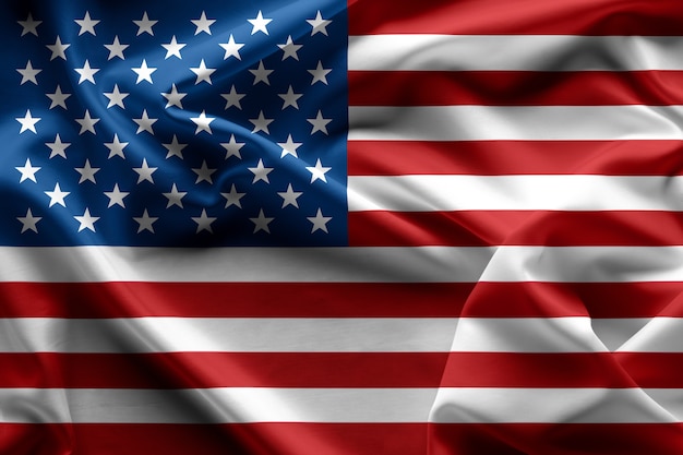 Фото Размахивая американским флагом соединенных штатов америки.