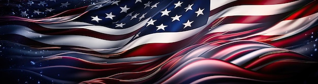 Waving american flag with stars