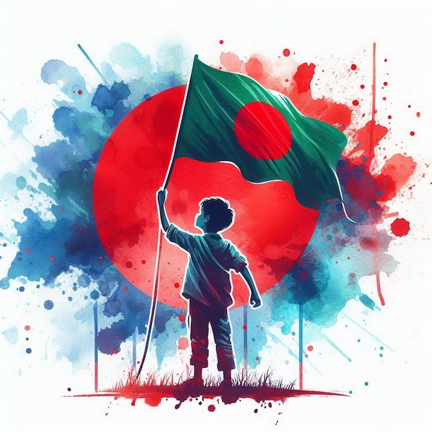 A waving Bangladesh flag artistic patriotic background