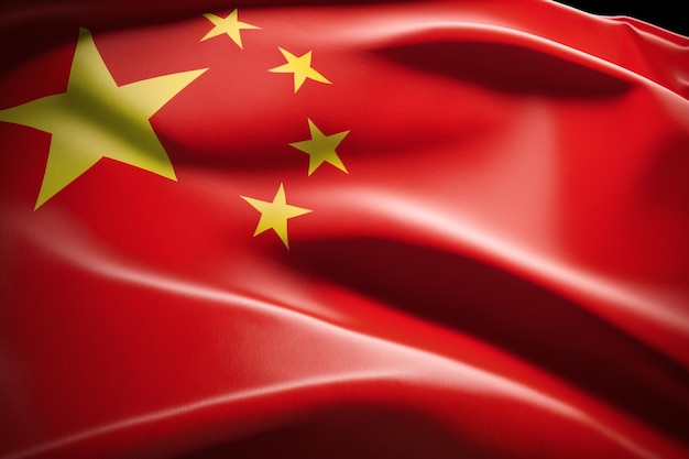 Waving chinese flag with interesting textures Waving of national china flag Flag of china banner