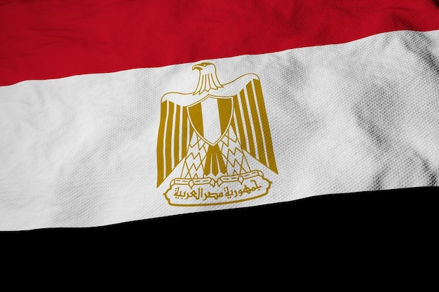 Waving Egyptian flag in 3D rendering