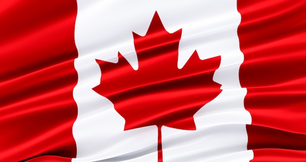 Waving Fabric Flag of canada