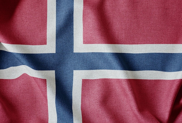 Photo waving fabric flag of norway