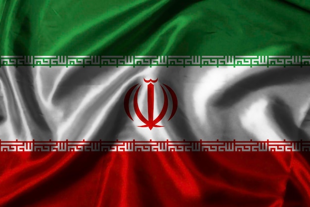 Photo waving of fabric iran flag