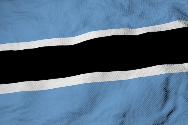 Waving flag of Botswana in 3D rendering