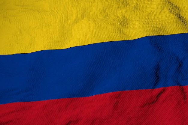 Waving flag of Colombia in 3D rendering