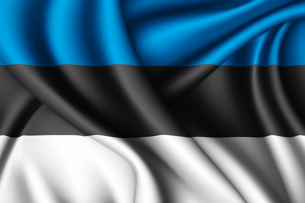 Waving flag of Estonia