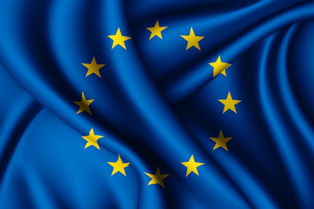 Waving flag of European Union