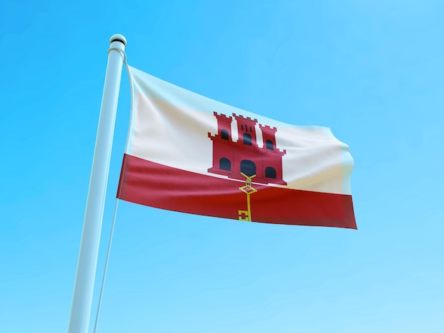 Waving Flag of Gibraltar
