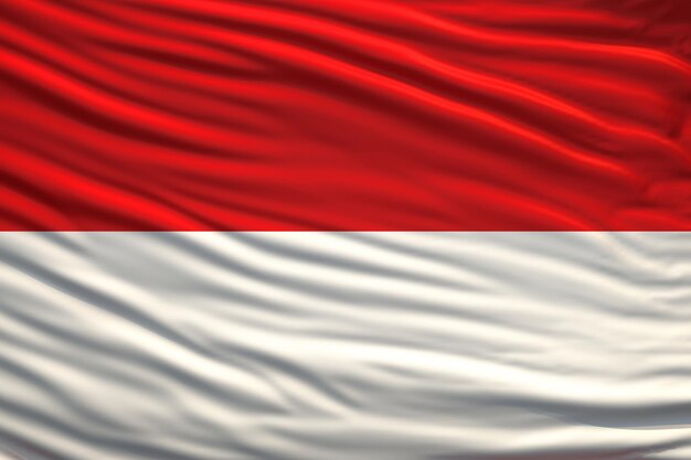 インドネシアの国旗を振る