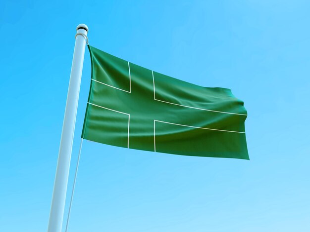 Photo waving flag of ladonia stock photo 3d render