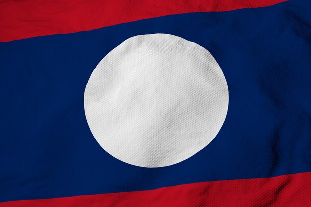 Waving flag of Laos in 3D rendering