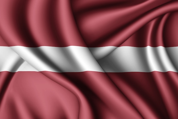 Waving flag of Latvia