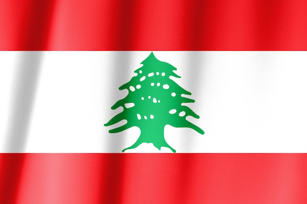 Photo waving flag of lebanon and austria