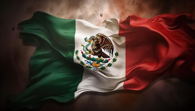 The waving flag of Mexico