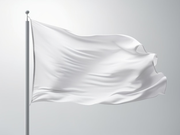 Waving flag mockup with isolated background