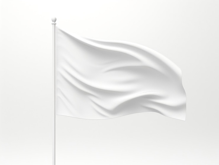 Photo waving flag mockup with isolated background