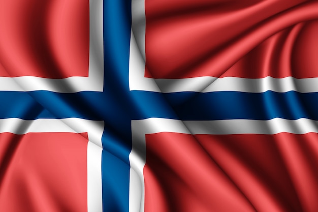 Waving flag of Norway