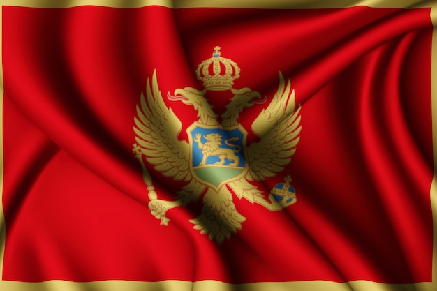 Фото Развевающийся флаг черногории
