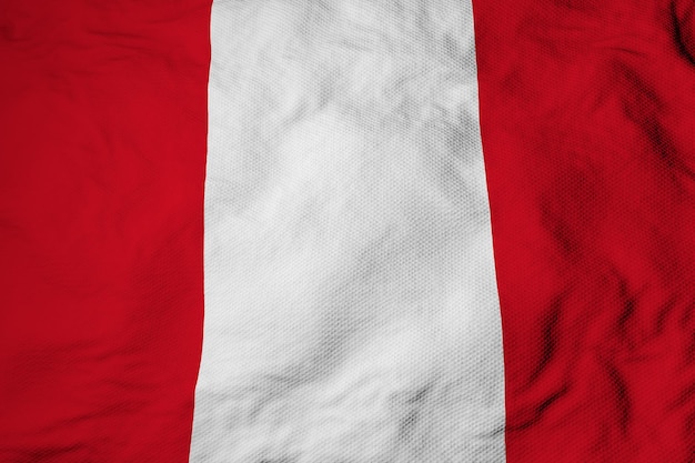 Waving flag of Peru in 3D rendering