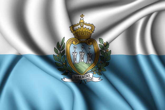 Waving flag of San Marino