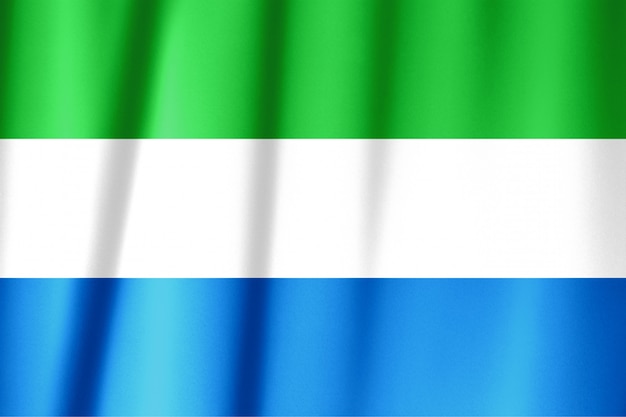 Photo waving flag of sierra leone