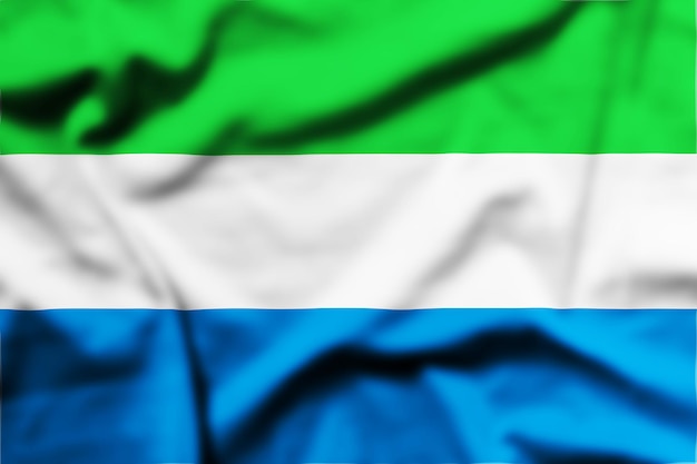 Photo waving flag of sierra leone