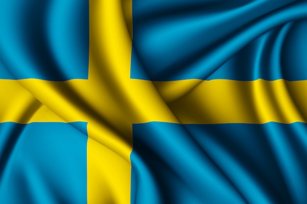 Waving flag of Sweden