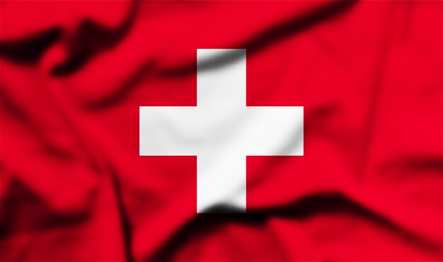 Photo waving flag of switzerland