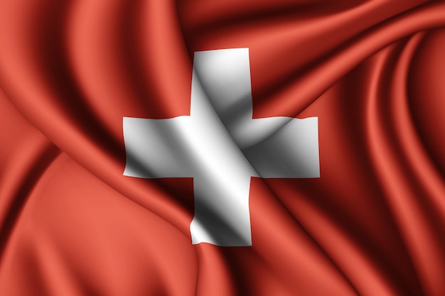 Waving flag of Switzerland