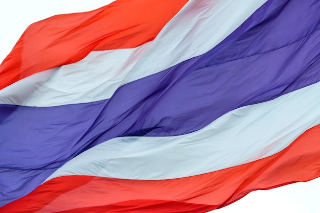 Photo waving flag of thailand on white background