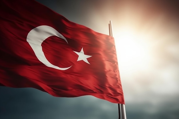 Waving flag of Turkey