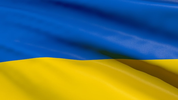 Waving flag of Ukraine 3d render