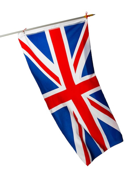 Waving Flag of the United Kingdom isolated on white background