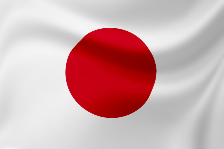 日本の旗を振る。
