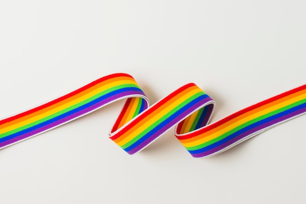 Waving ribbon in LGBT colors