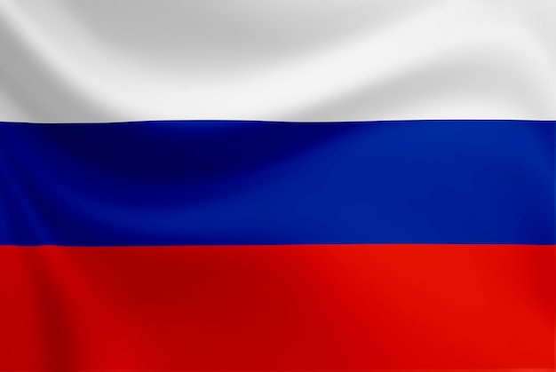 Waving of Russia flag.