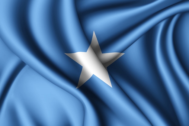 Waving silk flag of Somalia