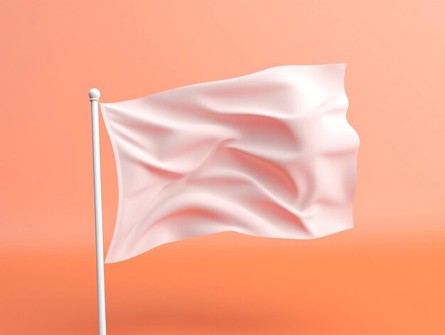 Foto waving vlag mockup met geïsoleerde achtergrond