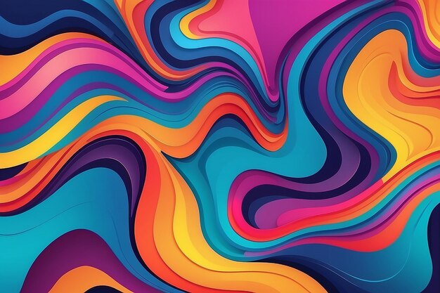 Wavy abstract colorful shapes background