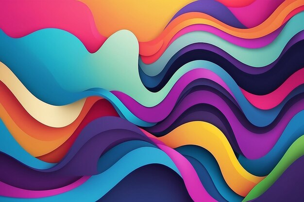 Wavy abstract colorful shapes background