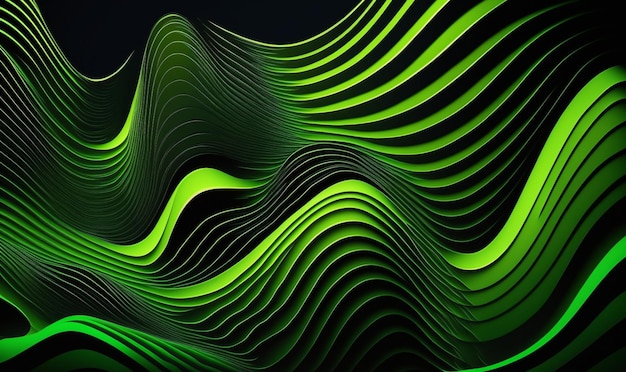 Wavy abstract green background generative ai