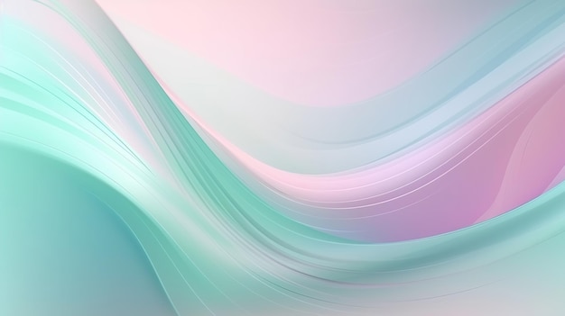 Волнистый абстрактный пастельный фон с гладкими градиентными линиями Генеративная ИИ иллюстрация