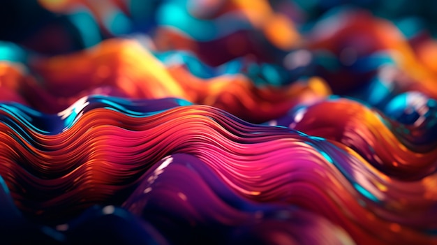 Wavy abstract shapes with glittering effect Generative AI